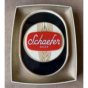 Vintage Schaefer Beer Plastic Wall Sign Bar Decor Wheat Hops Black Red Man Cave